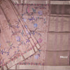 Raw Silk Light Brown Floral Printed Saree And Zari Border