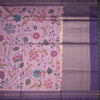 Raw Silk Onion Pink Floral Printed Saree And Zari Border