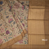 Raw Silk Golden Brown Floral Printed Saree And Zari Border 02