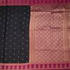 Art Silk Black Saree With Zari Buttas And Mango Border
