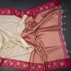 Art Silk Cream Saree With Zari Buttas And Floral Border