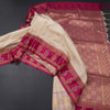 Art Silk Cream Saree With Zari Buttas And Mango Border