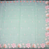 Kota Mint Green Floral Thread Work Saree And Cut Work Border