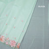 Kota Mint Green Floral Thread Work Saree And Cut Work Border