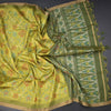 Raw Silk Lime Green Printed Saree