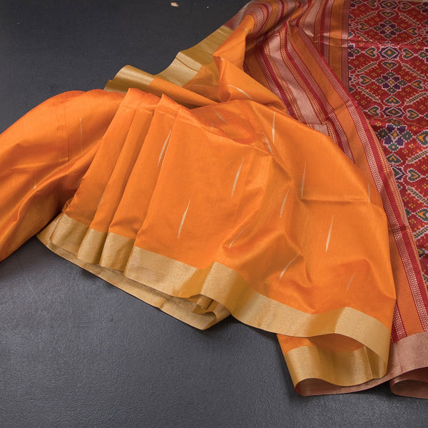 Raw Silk Mango Yellow Malli Moggu Design And Zari Border