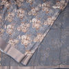 Semi Linen Grey Floral Printed Saree 09