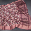Semi Linen Maroon Floral Printed Saree 02