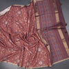 Semi Raw Silk Maroon Printed Saree 04