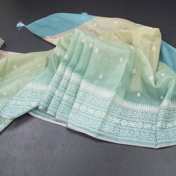 Kota Multi Colour Floral Thread Work Saree 03