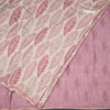 Semi Raw Silk Cream Leaf Printed Saree 03