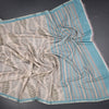 Semi Raw Silk Cream Leaf Printed Saree 04