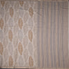 Semi Raw Silk Cream Leaf Printed Saree 05