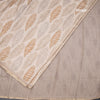 Semi Raw Silk Cream Leaf Printed Saree 05