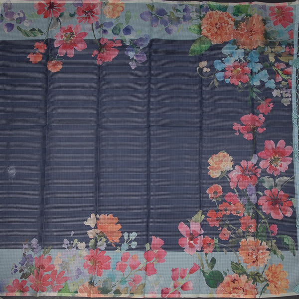 Kota Dark Blue Floral Printed Saree