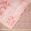 Semi Linen Rose Pink Floral Printed Saree