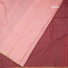Semi Linen Peach Thread Work Saree