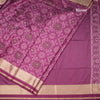 Semi Raw Silk Magenta Pink Printed Saree