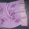 Semi Linen Lavender Floral Printed Saree