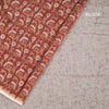 Semi Linen Rust Orange Printed Saree And Thread Pallu