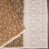 Semi Linen Golden Brown Printed Saree And Thread Pallu