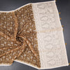 Semi Linen Golden Brown Printed Saree And Thread Pallu