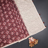Semi Linen Maroon Printed Saree And Thread Pallu