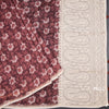 Semi Linen Maroon Printed Saree And Thread Pallu