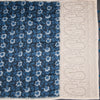 Semi Linen Peacock Blue Printed Saree And Thread Pallu