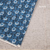 Semi Linen Peacock Blue Printed Saree And Thread Pallu