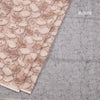 Semi Linen Light Brown Printed Saree And Thread Pallu