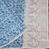 Semi Linen Light Blue Printed Saree And Thread Pallu