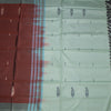 Vaazhai Naar Cinnamon Brown Saree With Thread Buttas And Contrast Pallu