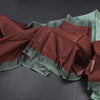 Vaazhai Naar Cinnamon Brown Saree With Thread Buttas And Contrast Pallu