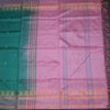 Vaazhai Naar Green Saree With Thread Buttas And Contrast Pallu