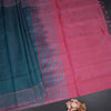 Vaazhai Naar Teal Green Saree With Thread Buttas And Contrast Pallu