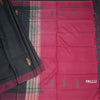 Vaazhai Naar Shot Colour Saree With Thread Buttas And Contrast Pallu 05