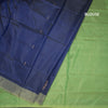 Vaazhai Naar Dark Blue Saree With Thread Buttas And Contrast Pallu