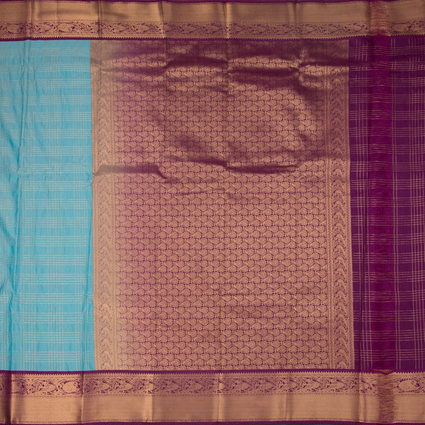Art Silk Powder Blue Zari Worked Saree