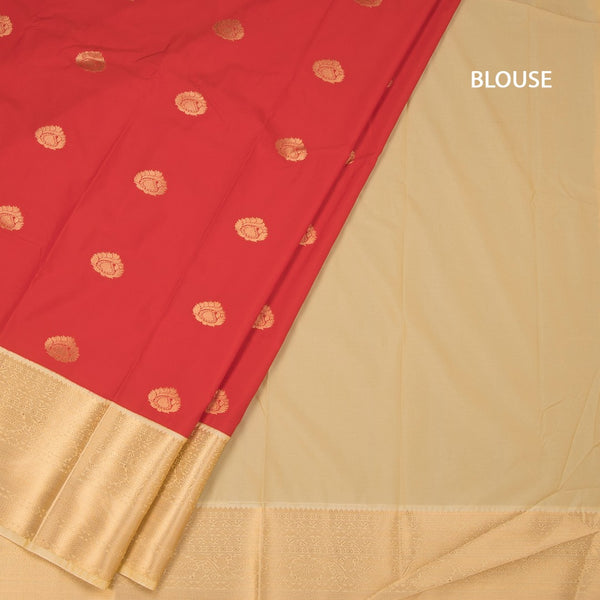Art Silk Red Zari Worked Saree 02