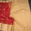 Art Silk Red Zari Worked Saree 02
