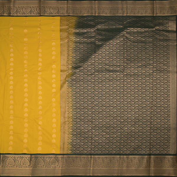 Art Silk Lemon Yellow Zari Worked Saree