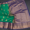 Art Silk Parrot Green Zari Worked Saree 02