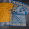 Art Silk Mango Yellow Zari Worked Saree 03