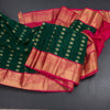 Art Silk Bottle Green Zari Worked Saree 02