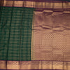 Art Silk Dark Green Zari Checked Saree