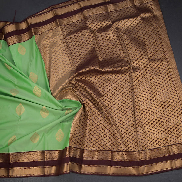Art Silk Light Green Zari Worked Saree