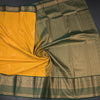 Art Silk Mango Yellow Zari Worked Saree 08