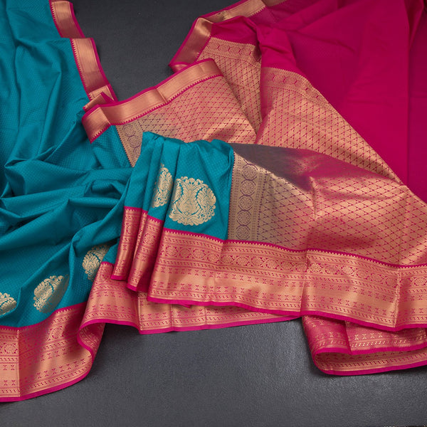Art Silk Reddish Pink Zari Worked Saree
