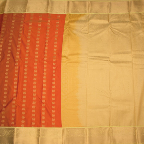 Art Silk Orange Zari Worked Saree 02